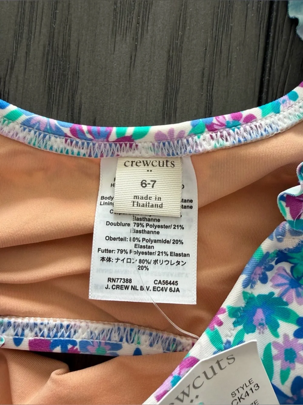 NWT Crewcuts Floral Bikini Top